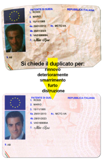 Esempio di duplicato patente